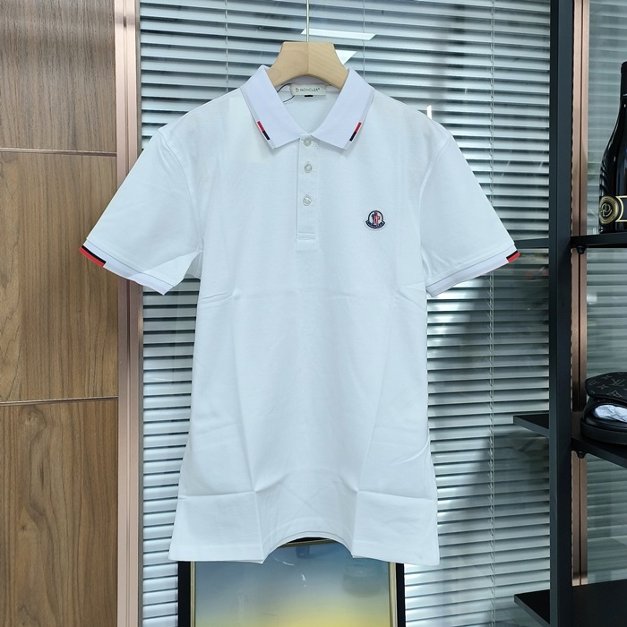 モンクレール メンズ ホワイト ポロ 半袖Tシャツ - White  - moc02086x