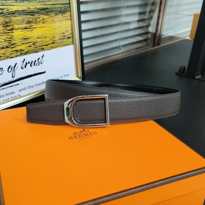 エルメス メンズ リバーシブル ジョッキー ベルト -  Jockey  - bel08x