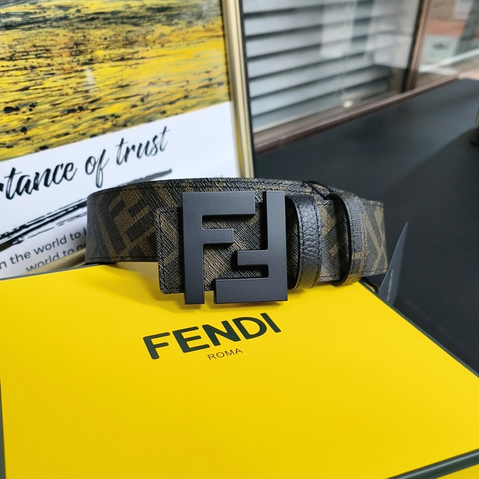 フェンディ メンズ シグネチャー リバーシブル ブラウン ベルト - Brown Belts - fe51x