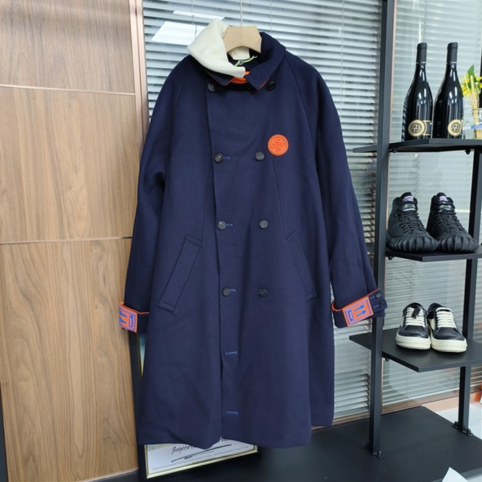 オフホワイト メンズ カジュアル ネイビー コート -  - off0844x