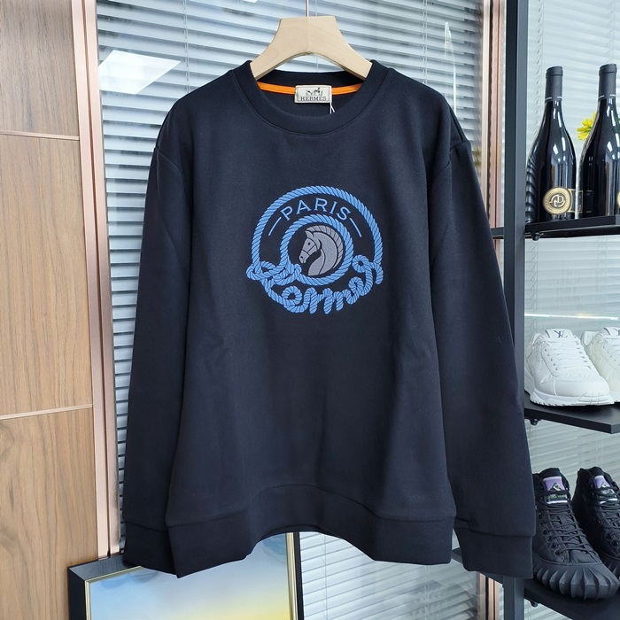 エルメス メンズ モダン ブラック スウェット -  BLack  - he02536x