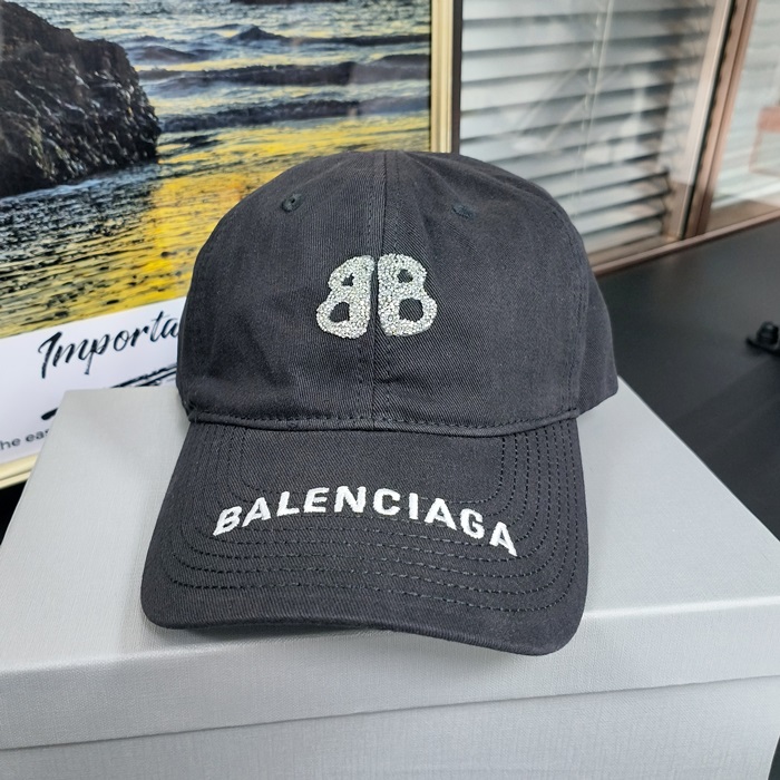 バレンシアガ ユニセックス ブラック ボールキャップ - Ballcap - acc0002x