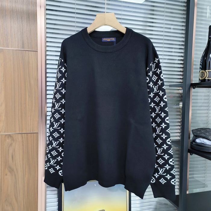 ルイヴィトン メンズ ブラック クルーネック ニット -  Knits- lv2016x