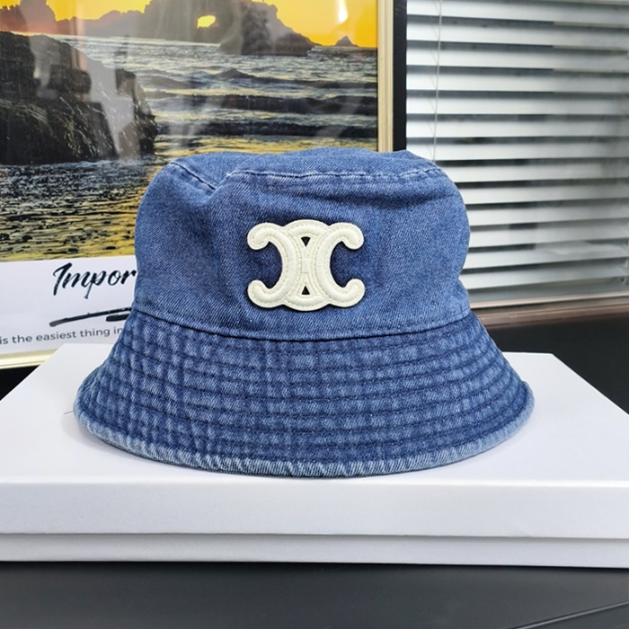  セリーヌ ユニセックス デニム 刺繍LOGO バケットハット - dd19x