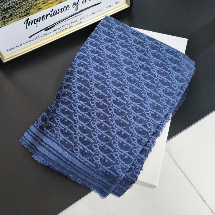 ディオール メンズ ネイビー マフラー -  Muffler - di166x