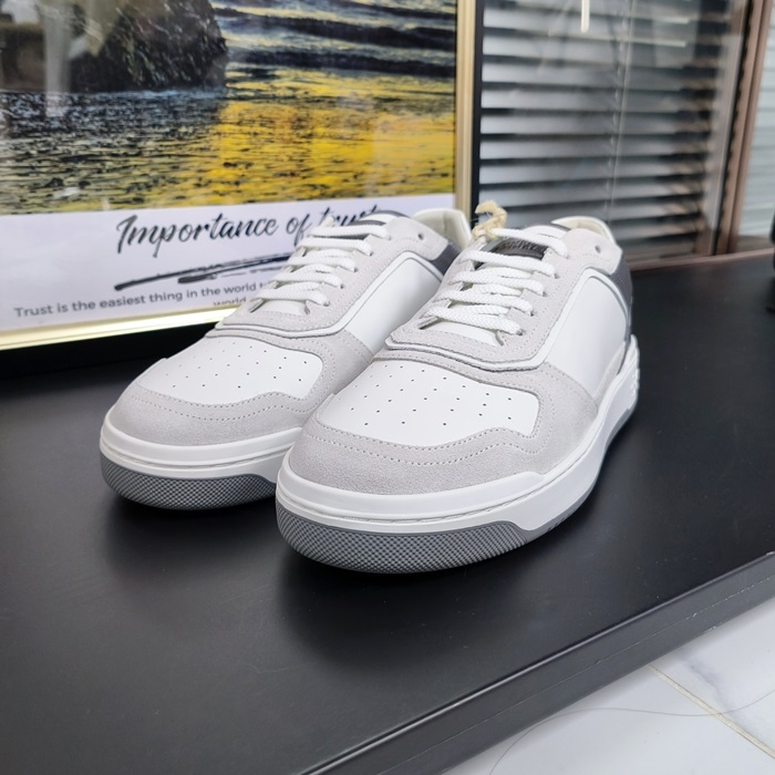 ブルネロクチネリ メンズ グレー タップスニーカー -  Cucinelli Gray  - brs1000x