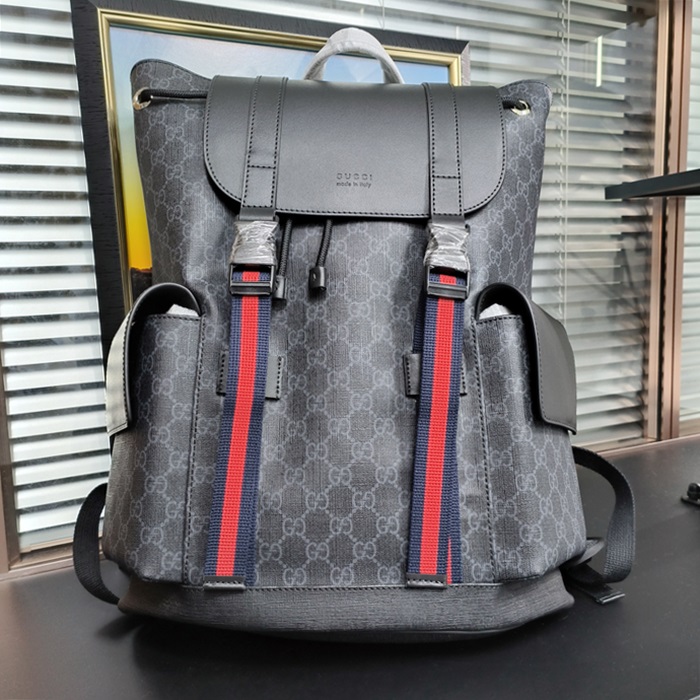  ,42CM - グッチ GG シュプリーム メンズ バックパック 495563,GUB0493,42CM,ブラック