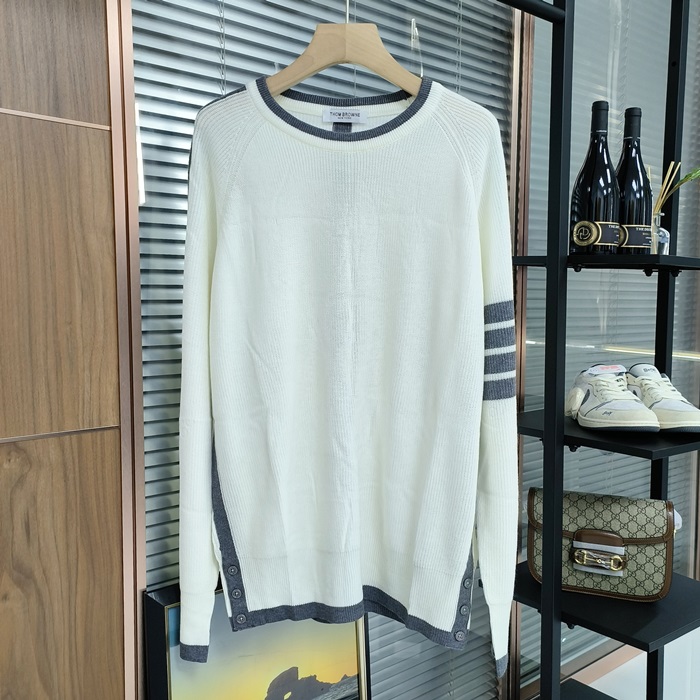 トムブラウン メンズ ホワイト ニット - White Knits - thc0653