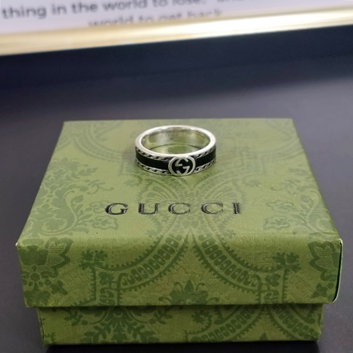 グッチ ユニセックス ブラック リング -- acc809x