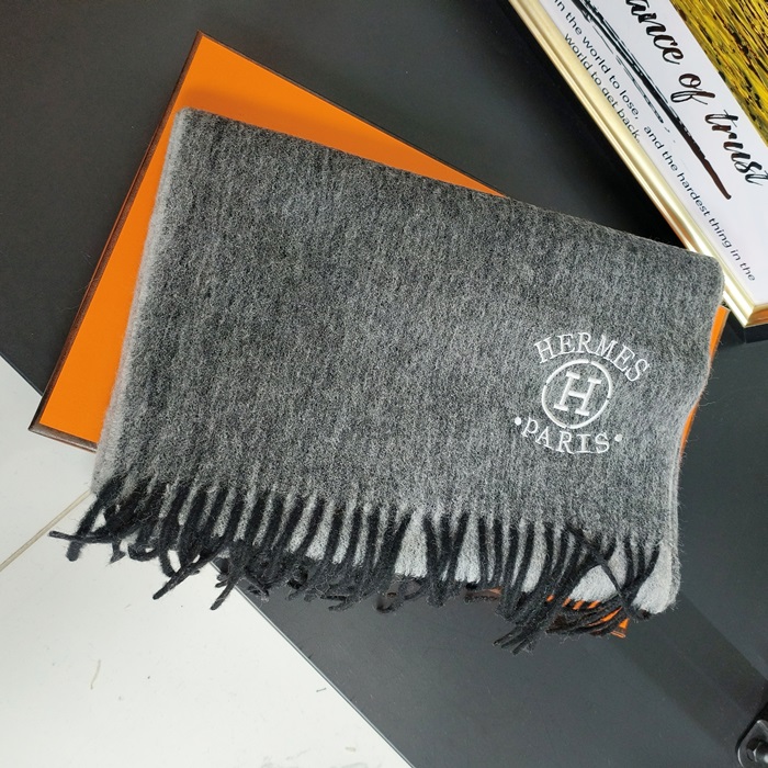  カシミヤ ユニセックス グレー スカーフ he0004w -  Cassimere Grey Scarf