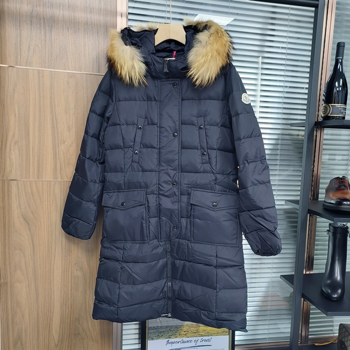 モンクレールレディース パッチ LOGO モダンロングダウン パディング Moc0848x.Size(s - xl).2(ブラック/ネイビー)