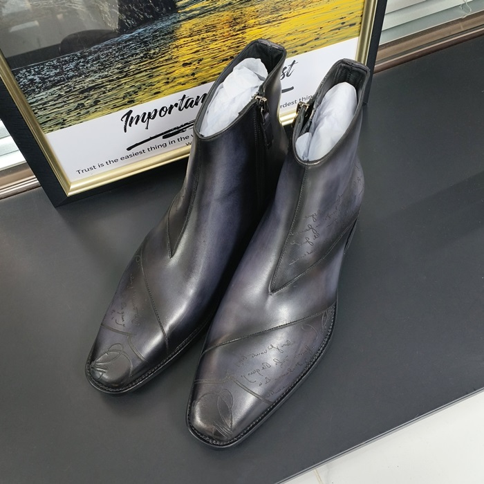 ベルルッティ メンズレザーアンクルブーツ Size ブルー -  Ankle Boots Ber0076x 