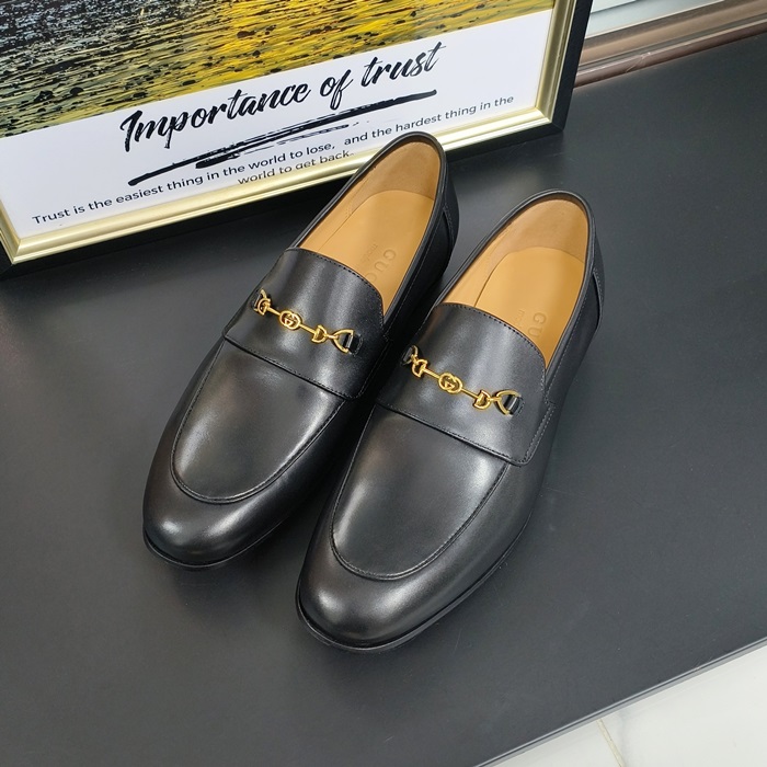 グッチ メンズ イニシャル ブラックローファー -Loafer - gu35x