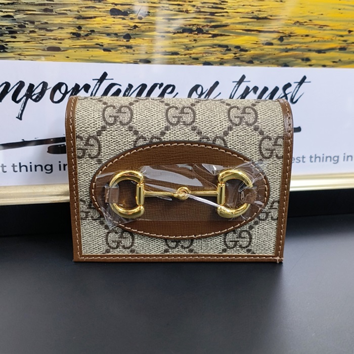 Canvas ,621887 - グッチレディース キャンバス 二つ折り財布 ,GUW0146.Size(11cm).ブラウン