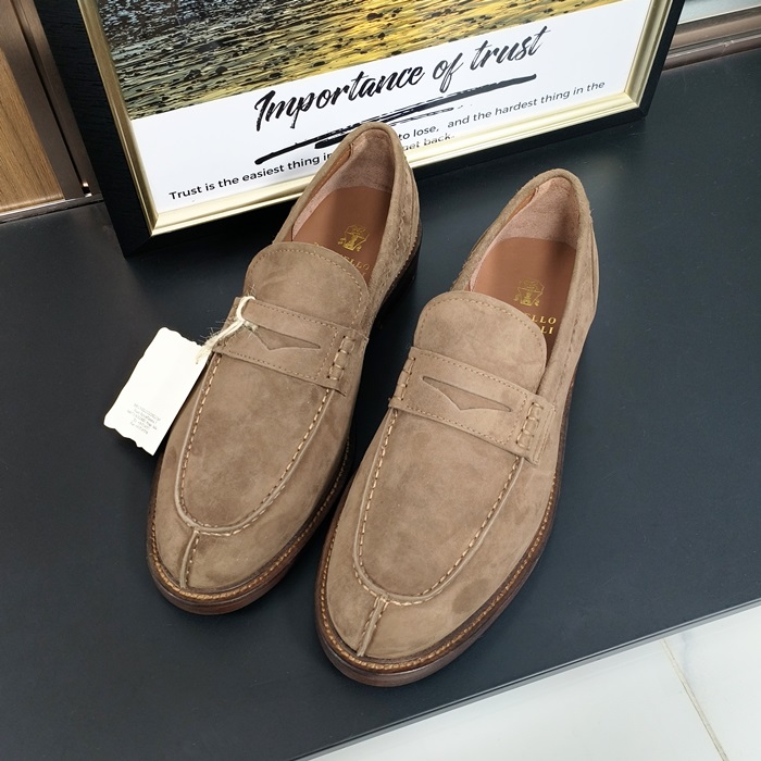 ブルネロクチネリ メンズ キャメルローファー -  Cucinelli Camel- bru318x