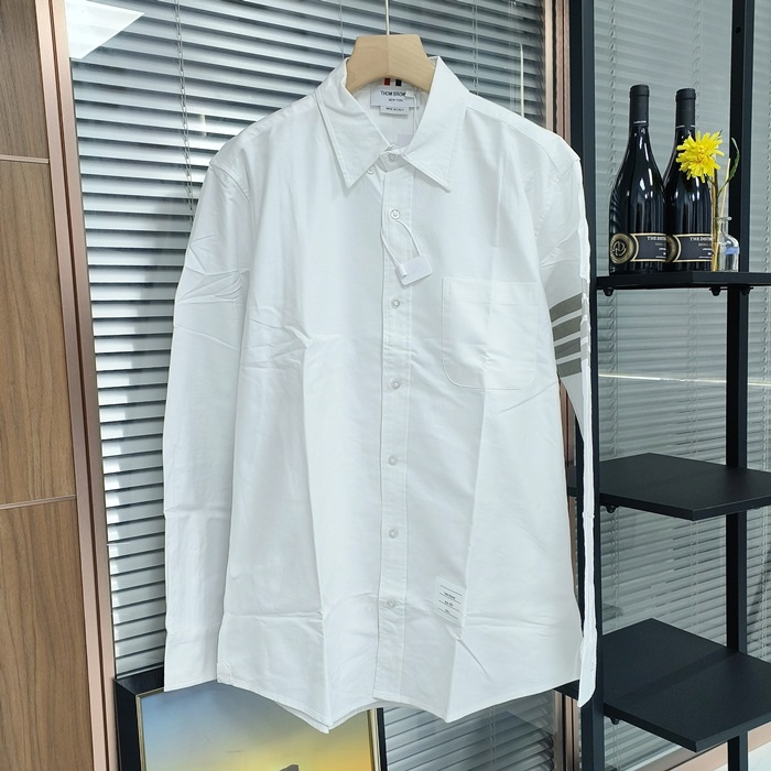 2020 Strap  - トムブラウンメンズ ストラップ コットン シャツ Thom01037x.ホワイト