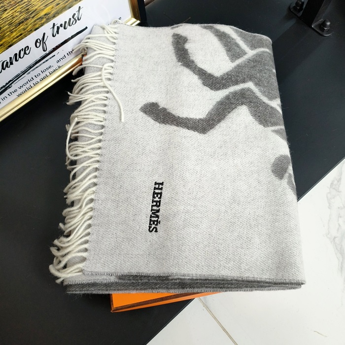  カシミヤ ユニセックス グレー スカーフ he0002w -  Cassimere Dark Gray Scarf