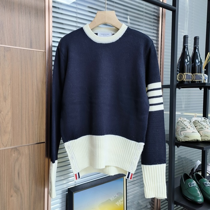 トムブラウン レディース ネイビー クルーネック ニット -  Knits - thom0650x