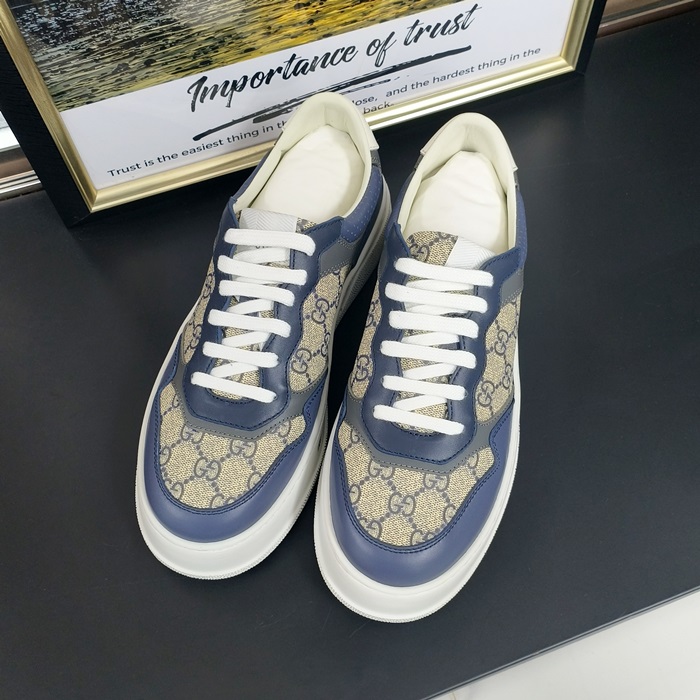 グッチ ユニセックス GG シュプリーム キャンバス ネイビー スニーカー  - - gu1022x
