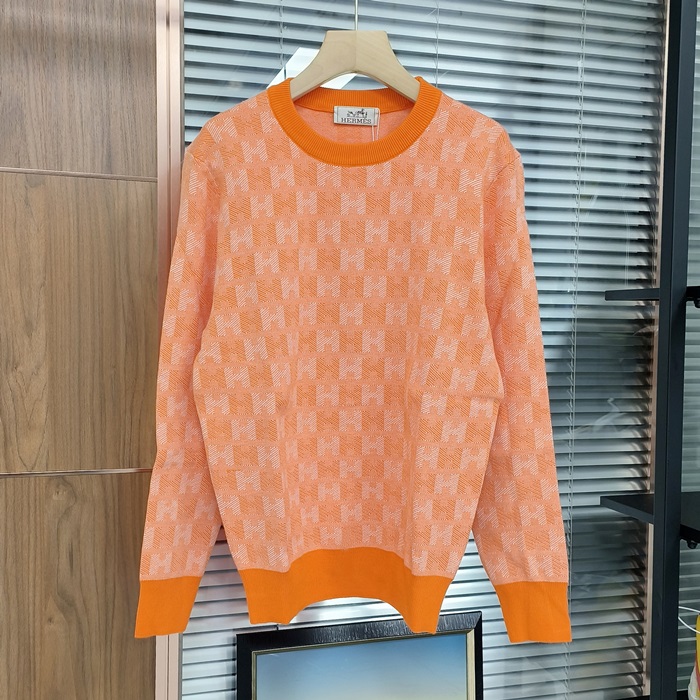   Orange - エルメスメンズ クルーネック ウール セーター Her0721x Size(m - 3xl) オレンジ