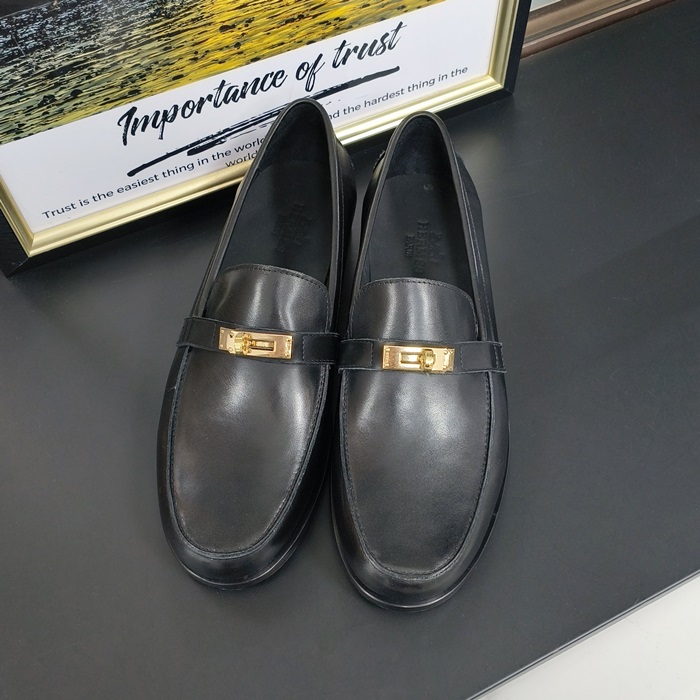 エルメス メンズ ブラック デスティンローファー -  Destin - hes1361x