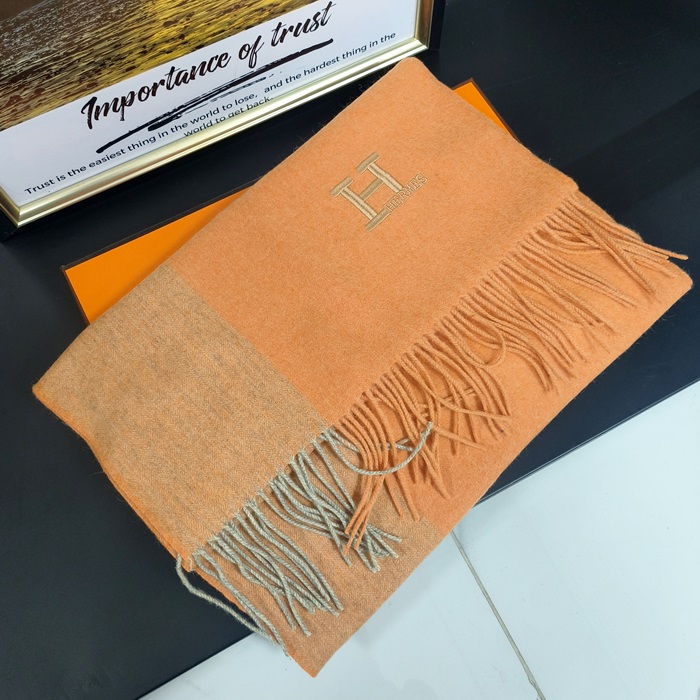  カシミヤ ユニセックス オレンジ スカーフ he0005w -  Cassimere Orange Scarf
