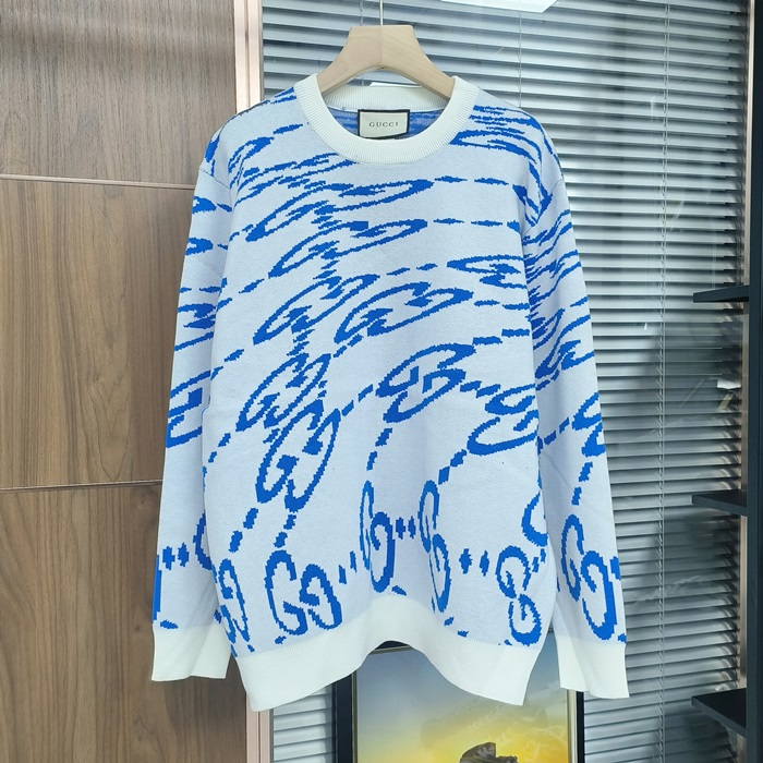 グッチ メンズ ホワイト クルーネック ニット -WHite Knits - guc04552x