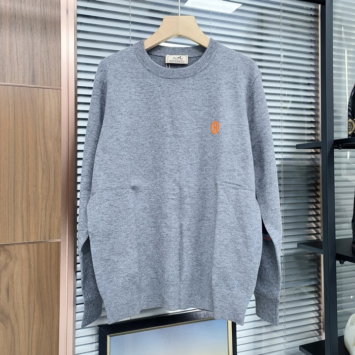  - エルメスメンズ クルーネック ウール セーター Her0563x.ブルー