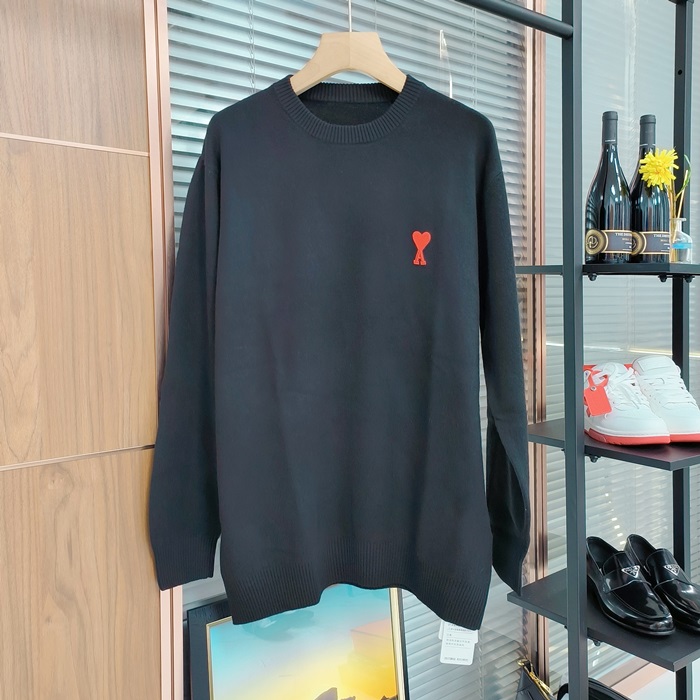 Ami LogoTurtle-neck  - アーミー2021 ユニセックス LOGO カジュアル タートルネック セーター Ami0212x Size(s - xl) ブラック