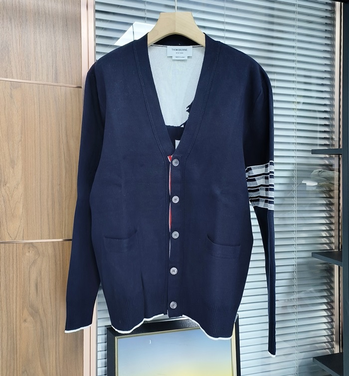 トムブラウン メンズ Vネック カーディガン -   - thc3090x