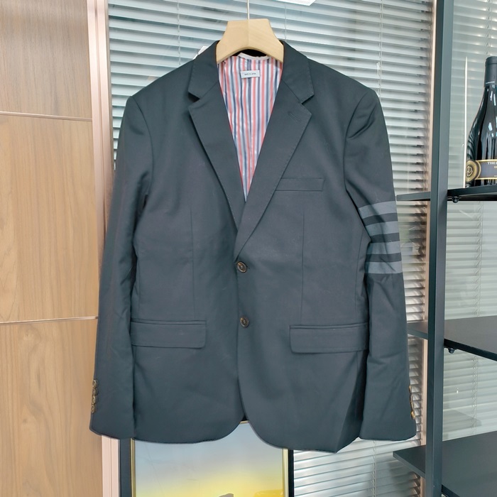 2019  Suit &- トムブラウンメンズ ビジネス コットン スーツ セット Thom0451x.ブラック