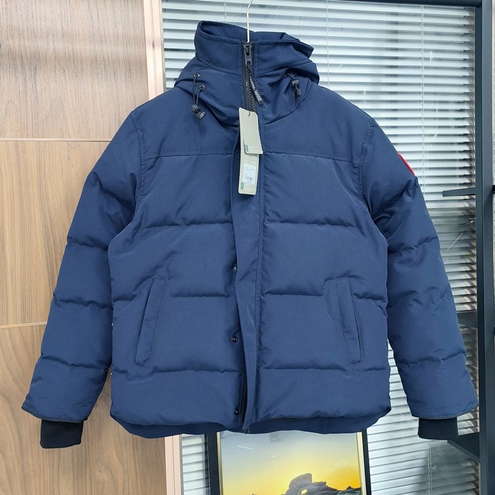 Canada goosePatch LogoDown Parka - カナダグースユニセックス パッチ LOGO カジュアル ダックダウン パーカー Can0317x.ネイビー