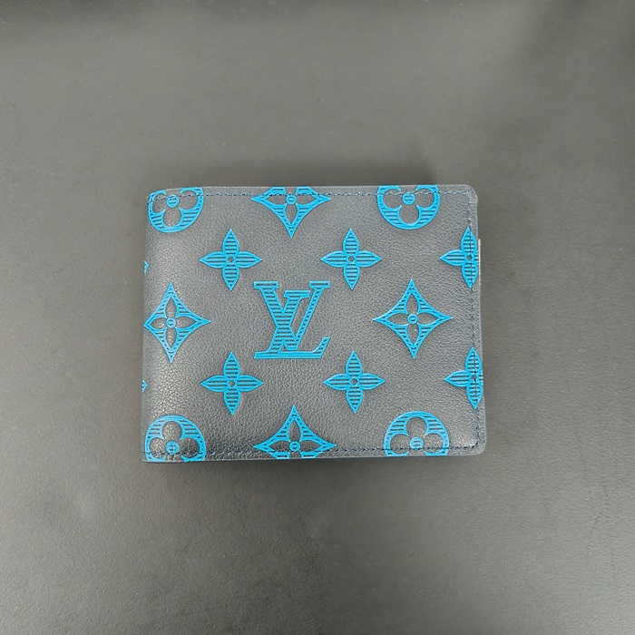 ルイヴィトン メンズ ブルー 二つ折り財布 M82322 -   s - lvw28x