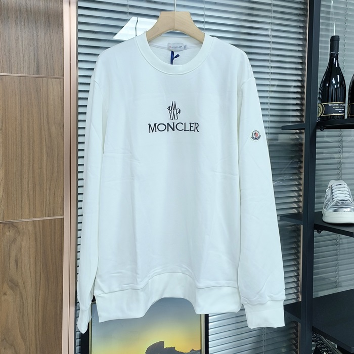 モンクレール メンズ ホワイト クルーネック スウェット - White  - cl143x
