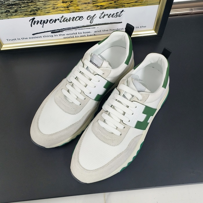 エルメス メンズ クラシック グリーン スニーカー - Green  - her0853x