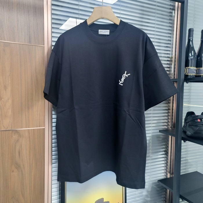 サンローラン メンズ ブラック クルーネック 半袖Tシャツ - Saint laurent Short sleeved  - ysl341x