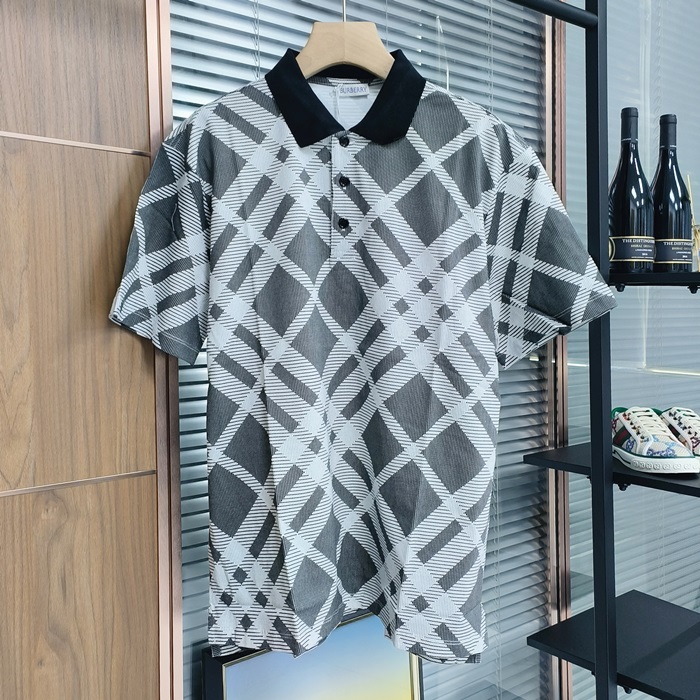 バーバリー メンズ ブラック ポロ 半袖Tシャツ -  -