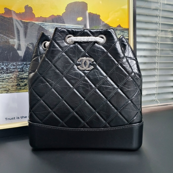 シャネルガブリエル カーフスキン ブラック ヴィンテージ シルバー - Chane Gabriel Calfskin Hobo  - ch2738z