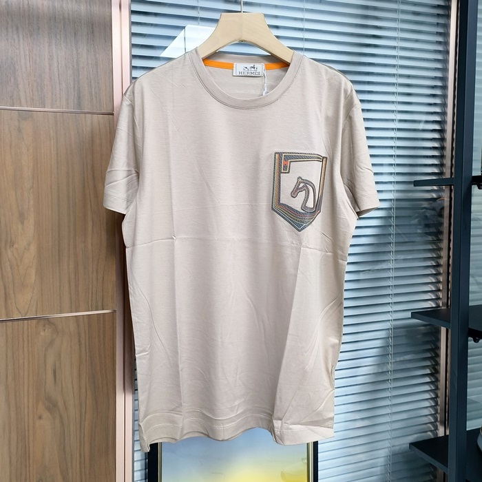 エルメス メンズ ラウンドネック半袖Tシャツ -  Round- hec5208x