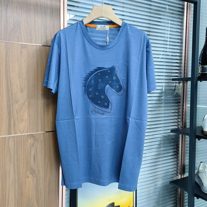 エルメス メンズ ラウンドネック半袖Tシャツ -  Round- hec5772x