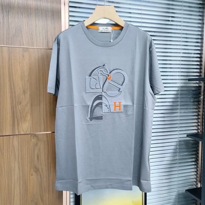 エルメス メンズ ラウンドネック半袖Tシャツ -  Round- hec5207x