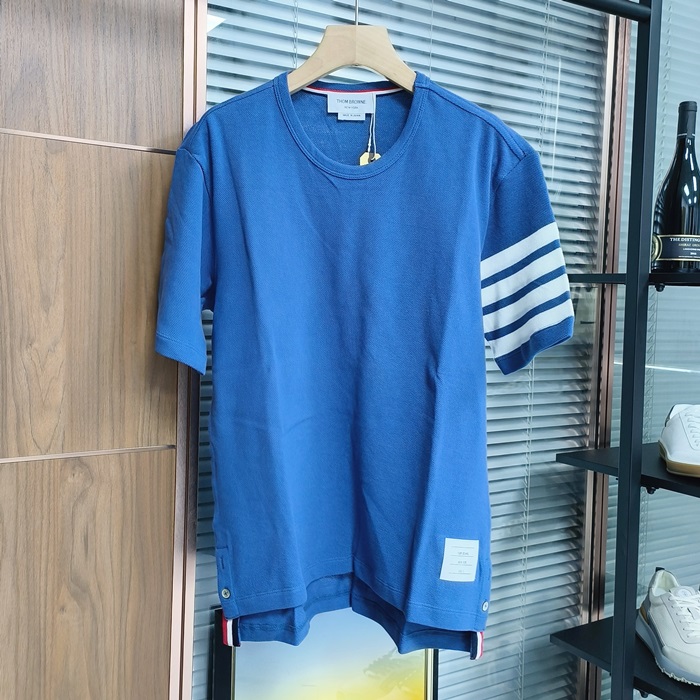 Casual Short Sleeved   - トムブラウンメンズ カジュアル 半袖Tシャツ Tho01302x Size ブルー