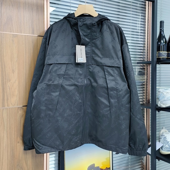  - バレンシアガメンズ LOGO コットン ジャケット Bal0269x.Size2(ブラック)
