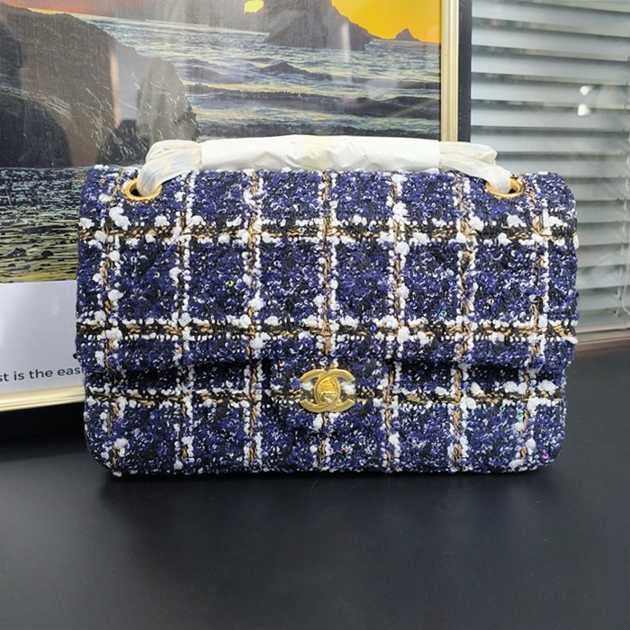 2019 Tweed ,25CM - シャネル2019 レディース ツイード ショルダーバッグ 1112 - CHAB1327,25CM,ネイビー