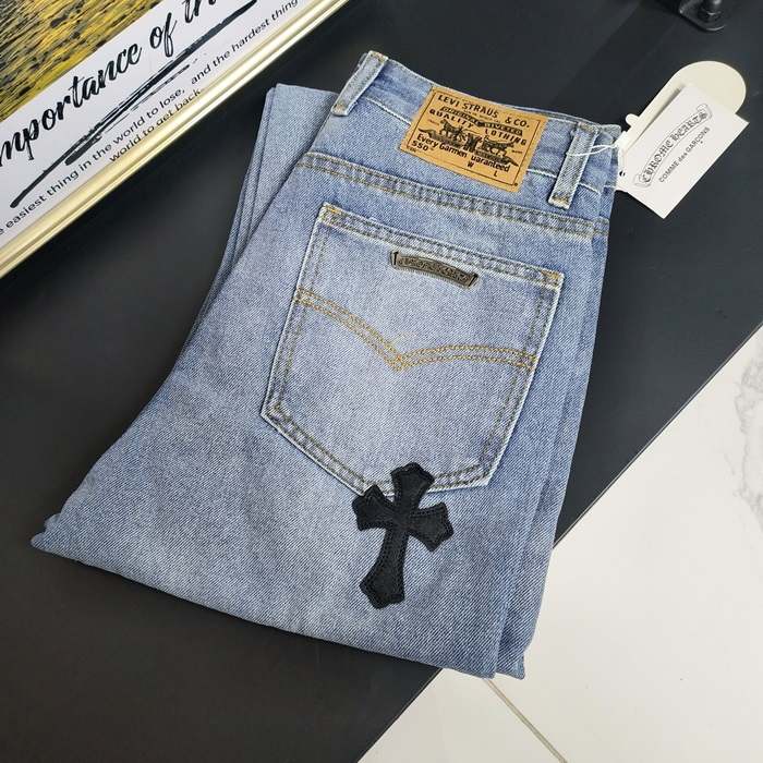 クロムハーツ メンズ トレンディ ブルー ジーンズ -  - ch123x