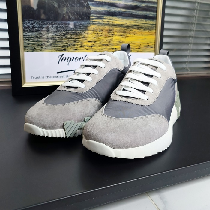 エルメス メンズ グレー スニーカー -  Gray  - he93x