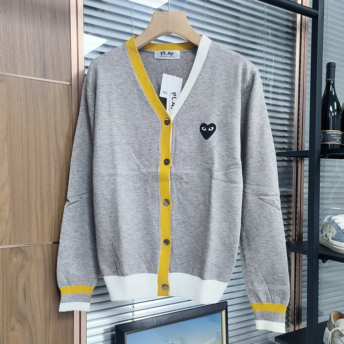 コムデギャルソン ブラックハート配色 Vネックニット カーディガン - com484x