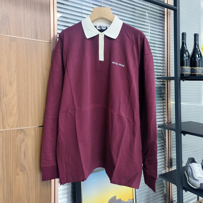 ミュウミュウ ユニセックス ポロ 長袖Tシャツ - Polo- mic4669x