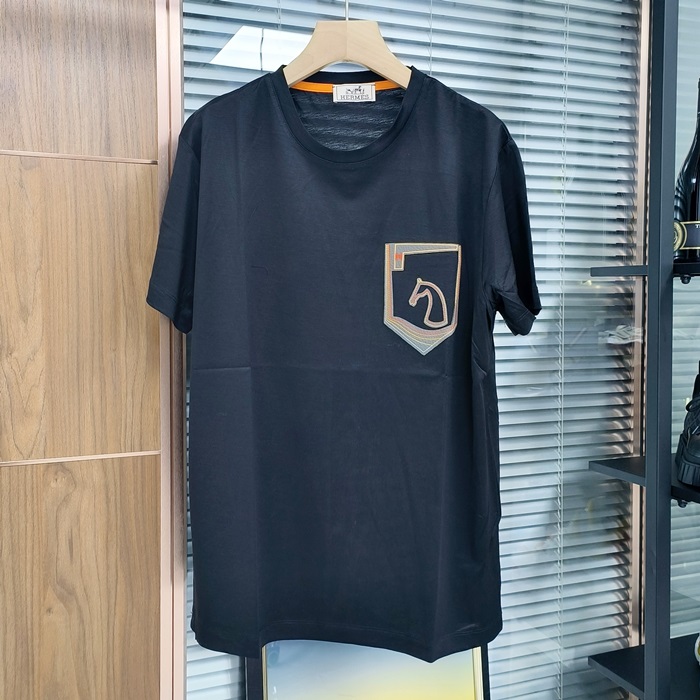 エルメス メンズ ラウンドネック半袖Tシャツ -  Round- hec5210x