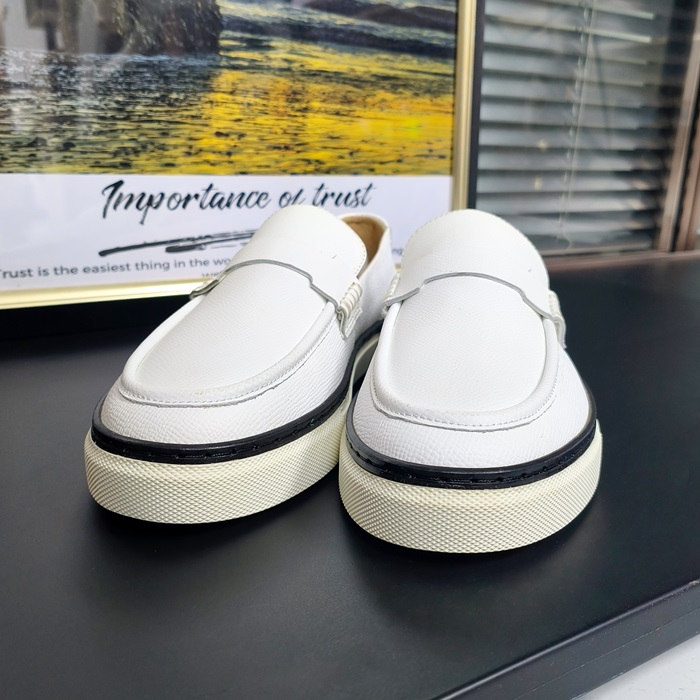 エルメス メンズ ヒドゥン ホワイトローファー - White- her0766x